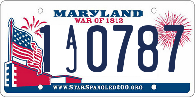 MD license plate 1AJ0787