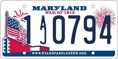 MD license plate 1AJ0794