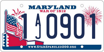 MD license plate 1AJ0901