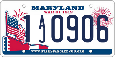 MD license plate 1AJ0906