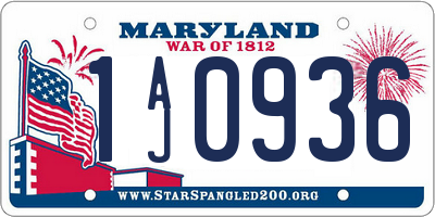 MD license plate 1AJ0936