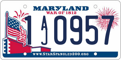 MD license plate 1AJ0957