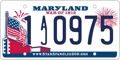 MD license plate 1AJ0975