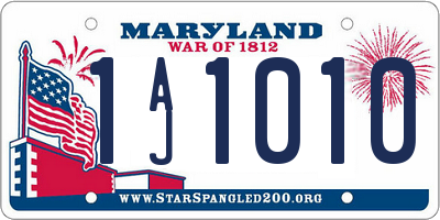 MD license plate 1AJ1010