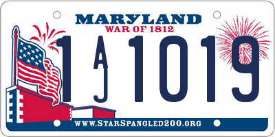 MD license plate 1AJ1019