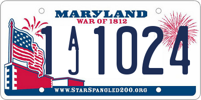 MD license plate 1AJ1024
