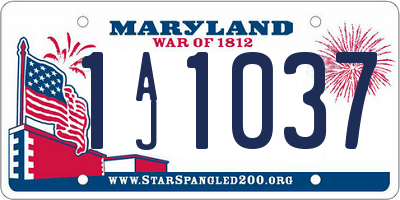 MD license plate 1AJ1037