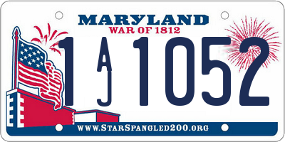 MD license plate 1AJ1052