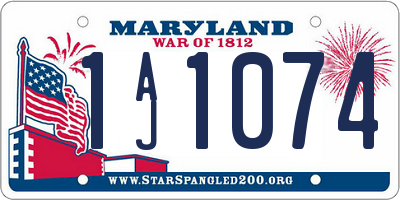 MD license plate 1AJ1074