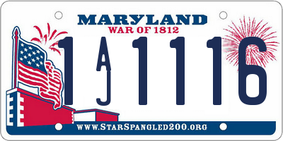 MD license plate 1AJ1116