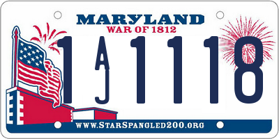 MD license plate 1AJ1118