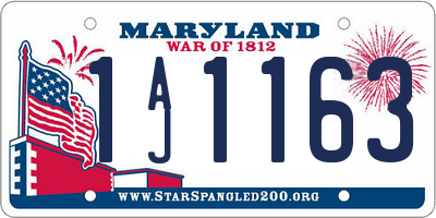 MD license plate 1AJ1163