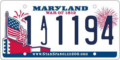MD license plate 1AJ1194