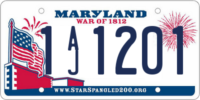 MD license plate 1AJ1201