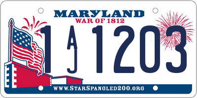 MD license plate 1AJ1203