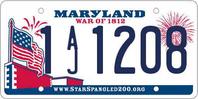 MD license plate 1AJ1208