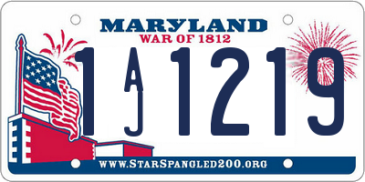 MD license plate 1AJ1219