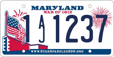MD license plate 1AJ1237