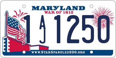 MD license plate 1AJ1250