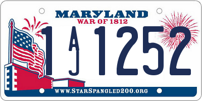 MD license plate 1AJ1252