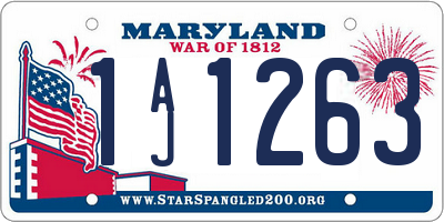 MD license plate 1AJ1263