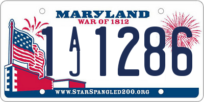 MD license plate 1AJ1286
