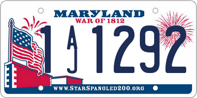 MD license plate 1AJ1292
