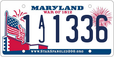 MD license plate 1AJ1336