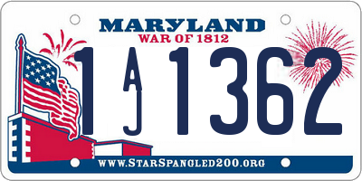 MD license plate 1AJ1362