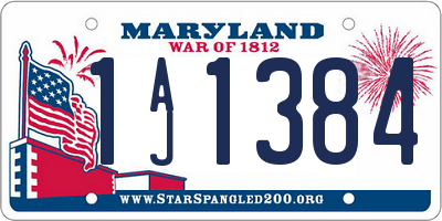 MD license plate 1AJ1384