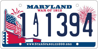 MD license plate 1AJ1394