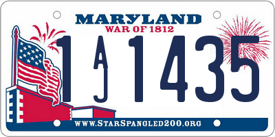 MD license plate 1AJ1435