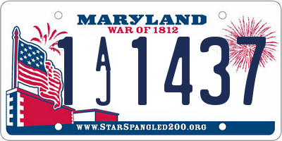 MD license plate 1AJ1437