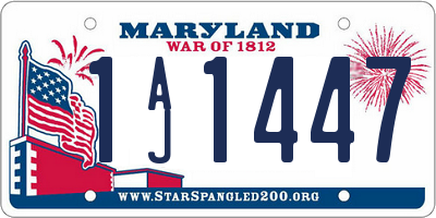 MD license plate 1AJ1447