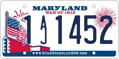 MD license plate 1AJ1452