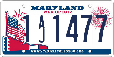 MD license plate 1AJ1477