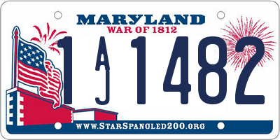 MD license plate 1AJ1482