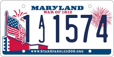 MD license plate 1AJ1574
