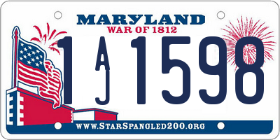 MD license plate 1AJ1598