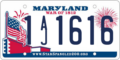 MD license plate 1AJ1616