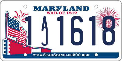 MD license plate 1AJ1618