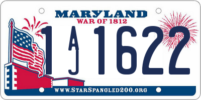 MD license plate 1AJ1622