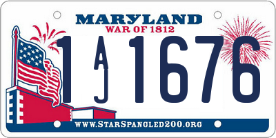 MD license plate 1AJ1676