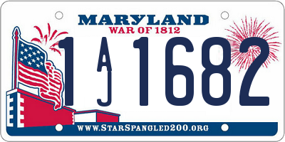 MD license plate 1AJ1682