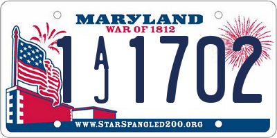 MD license plate 1AJ1702