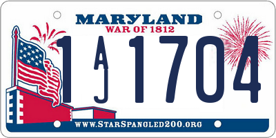 MD license plate 1AJ1704