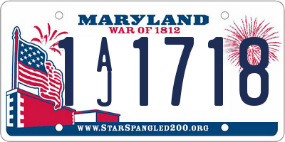 MD license plate 1AJ1718