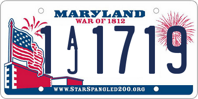 MD license plate 1AJ1719