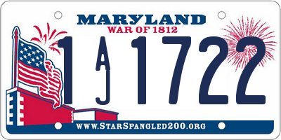 MD license plate 1AJ1722