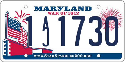 MD license plate 1AJ1730
